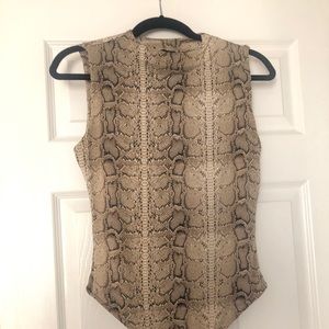 Naked Wardrobe snake print bodysuit